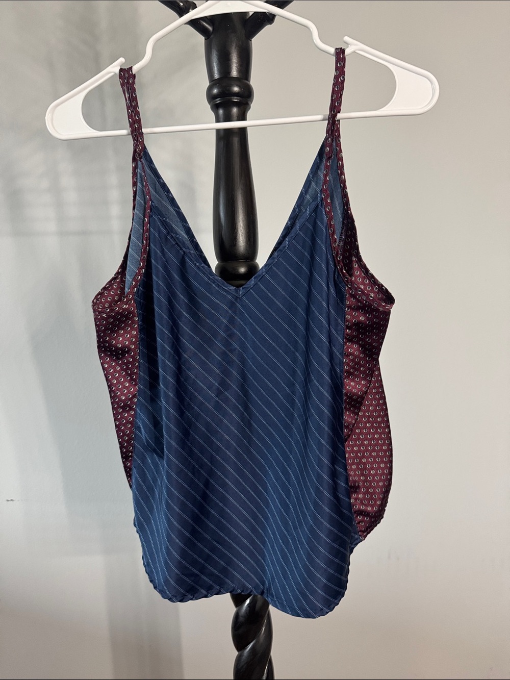 Sam Edelman Navy and Burgundy Satin Camisole 21.T
